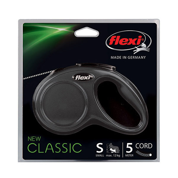 Flexi povodec Classic S, vrvica - 5 m (različne barve) - črna (2)