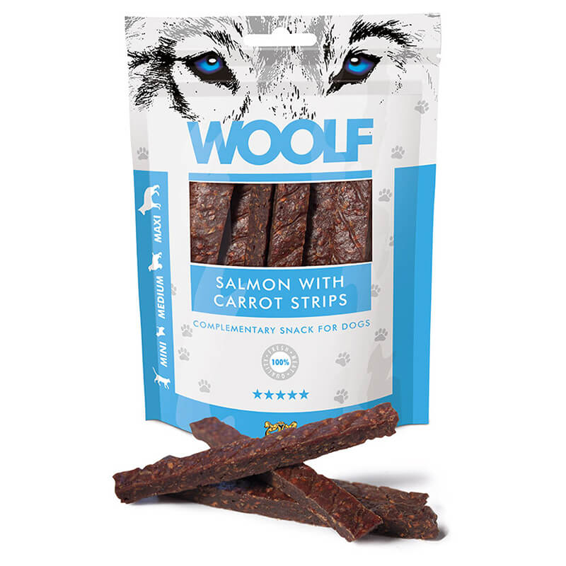 Woolf priboljški - losos in korenje - 100 g