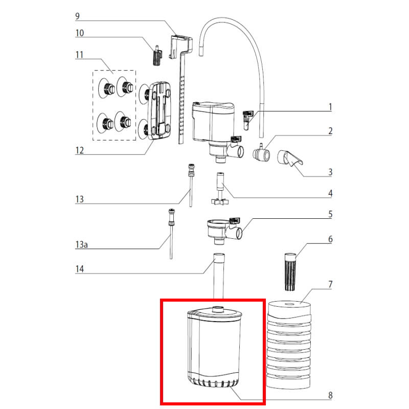 Aquael posoda za filter Turbo 500