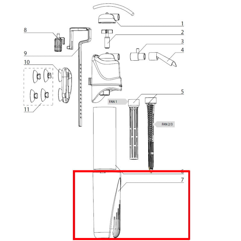 Aquael rezervna posoda za filter fan mini plus