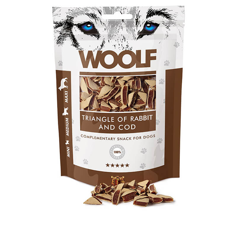 Woolf priboljški - trikotnik z zajcem in polenovko - 100 g