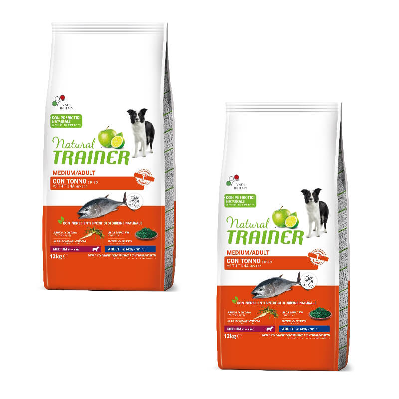 Natural Trainer Adult Medium - riba in riž - 2 x 12 kg