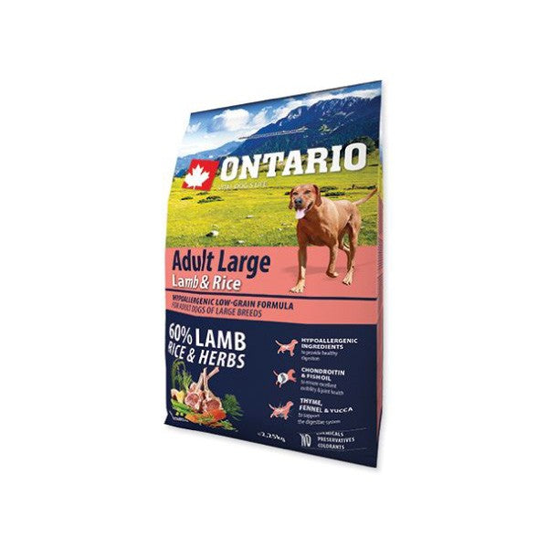 Ontario Adult Large - jagnjetina, puran in riž - 2 x 12 kg