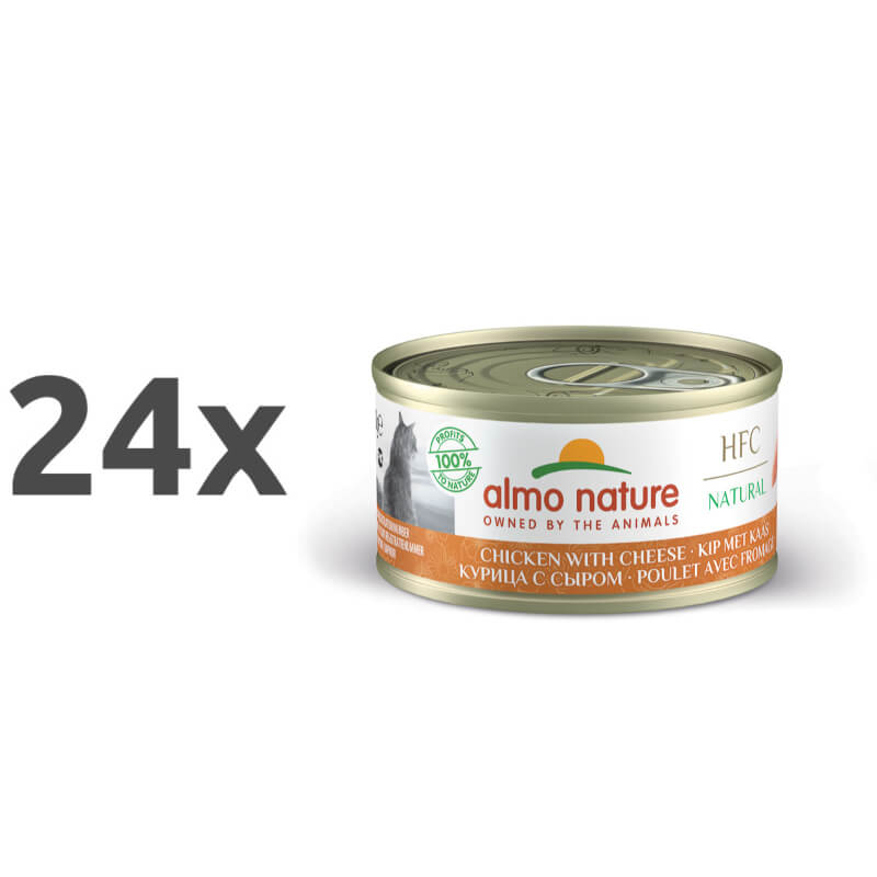 Almo Nature HFC Natural – piščanec in sir – 70 g - 24 x 70 g