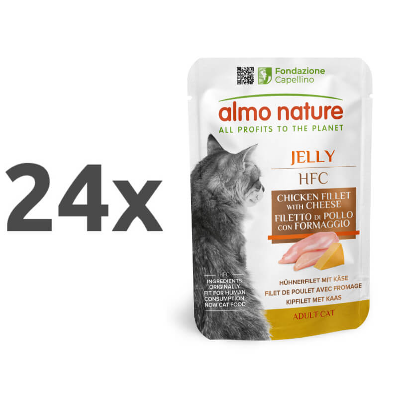 Almo Nature HFC Jelly - piščančji file in sir - 24 x 55 g