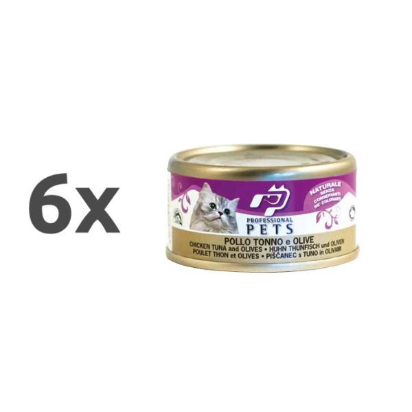 Professional Pets Naturale – piščanec, tuna in olive – 70 g - 6 x 70 g