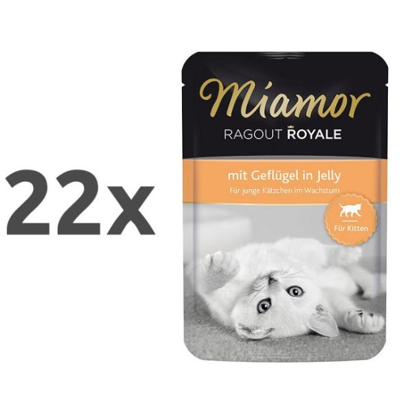 Miamor Ragu Royal Kitten - perutnina v želeju - 100 g - 22 x 100 g