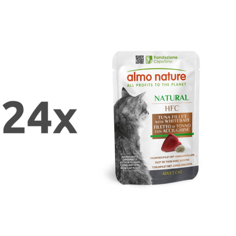 Almo Nature HFC Natural vrečka - file tune in inčun - 55 g - 24 x 55 g