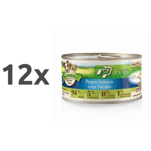 Professional Pets Mono - bela riba in krompir - 150 g - 12 x 150 g