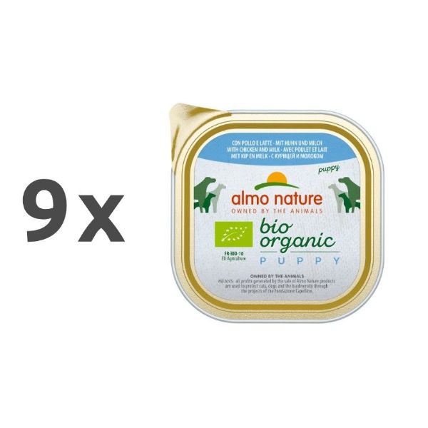 Almo Nature Bio Organic Puppy - piščanec - 9 x 300 g