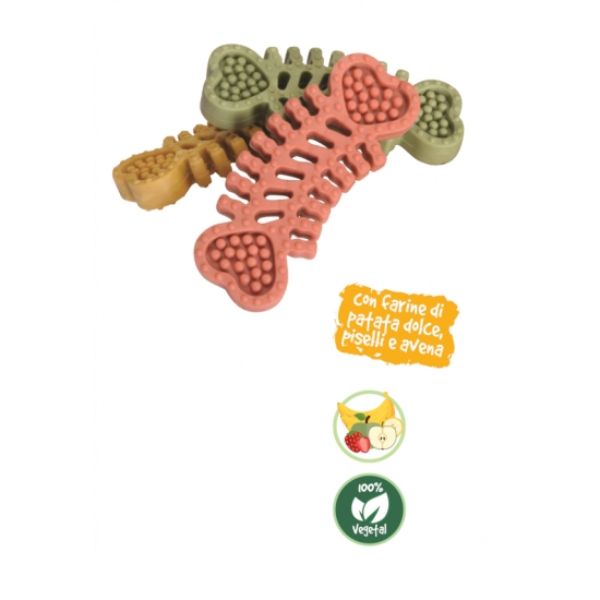 Camon Dental Snack Vegetal Fishbone, jabolko/jagoda/banana - 90 g (2)