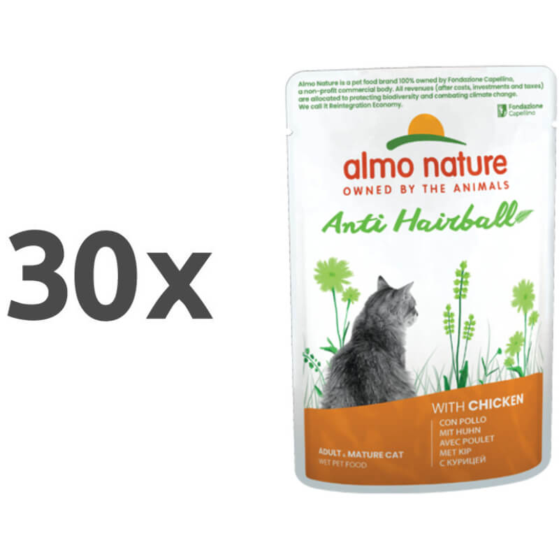 Almo Nature Holistic Anti-Hairball - piščanec - 70 g - 30 x 70 g