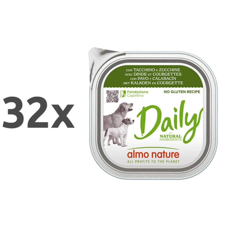 Almo Nature Daily - puran in bučka - 100 g - 32 x 100 g