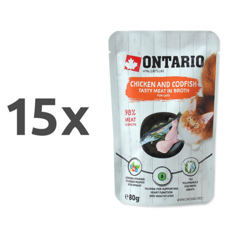 Ontario Cat - piščanec in polenovke v juhi - 80 g - 15 x 80 g