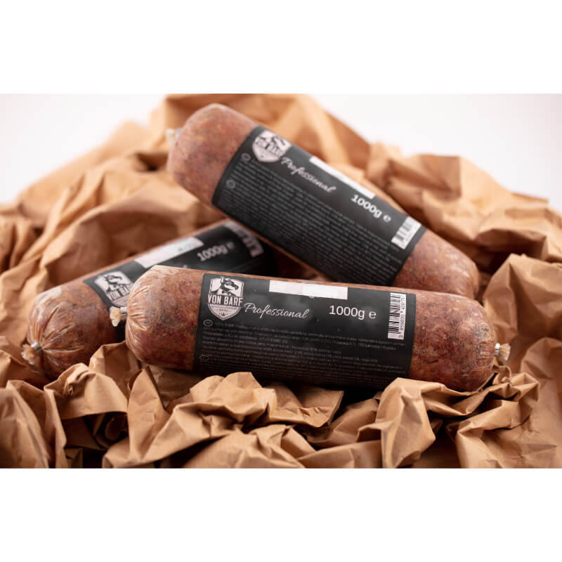 Von Barf Professional klobasa, govedina - 1 kg (2)