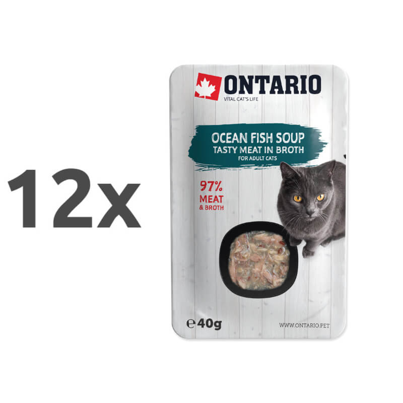 Ontario Cat juha - morska riba in zelenjava - 12 x 40 g