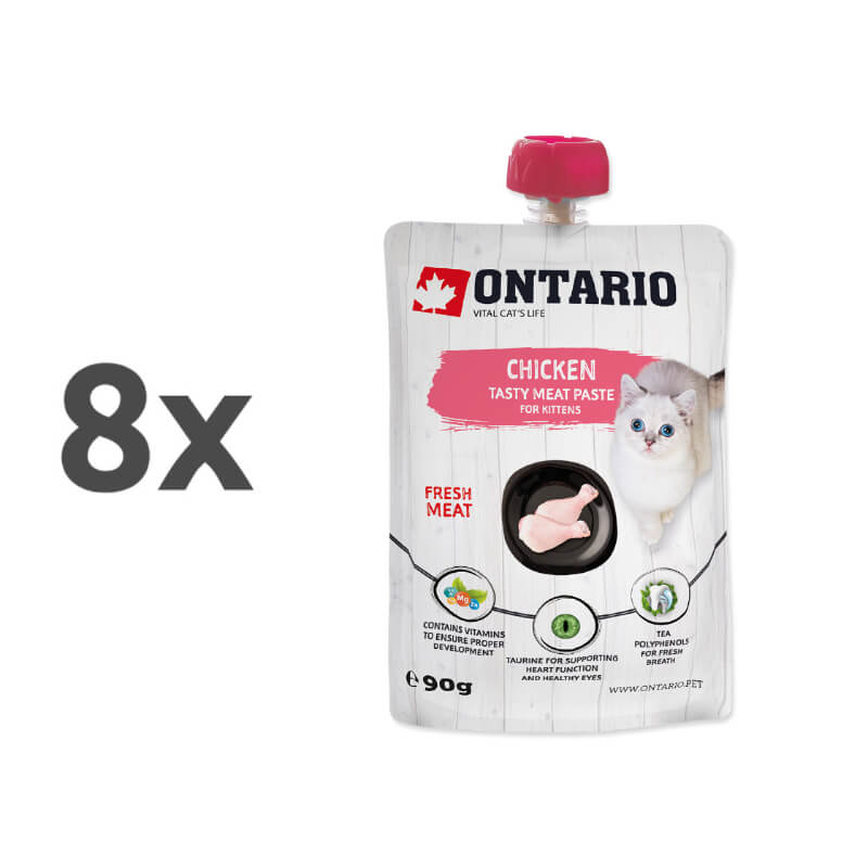 Ontario Kitten pasta s piščancem - 8 x 90 g