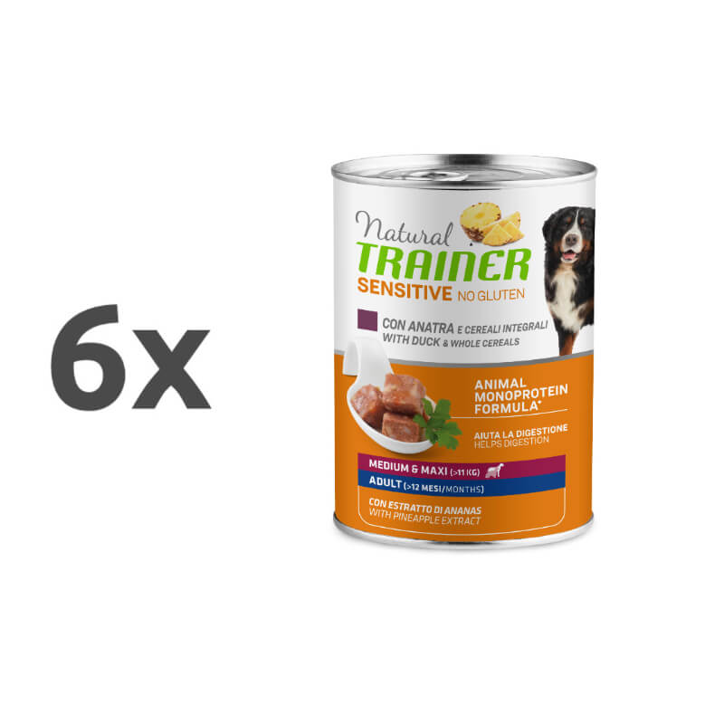 Natural Trainer No Gluten Adult - raca in žito - 6 x 400 g