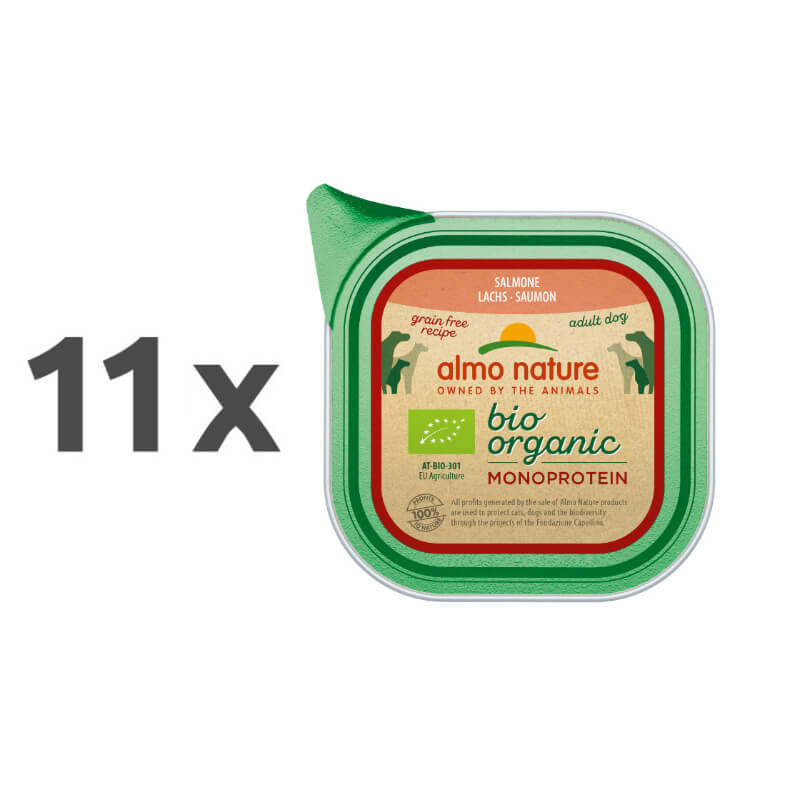 Almo Nature Bio Organic Monoprotein - losos - 11 x 150 g
