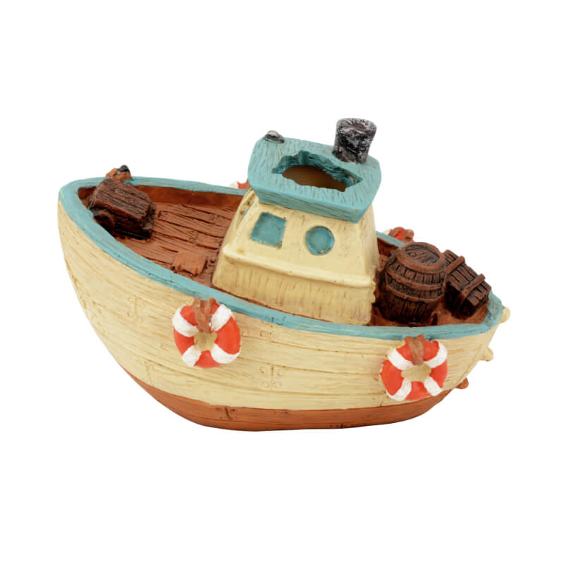 Aquatlantis akv. dekor ribiški čoln - 12x8x8,5cm