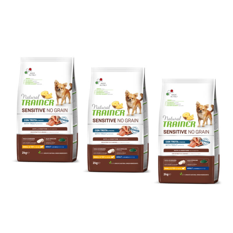 Natural Trainer Sensitive No Grain Adult Mini - postrv - 3 x 2 kg