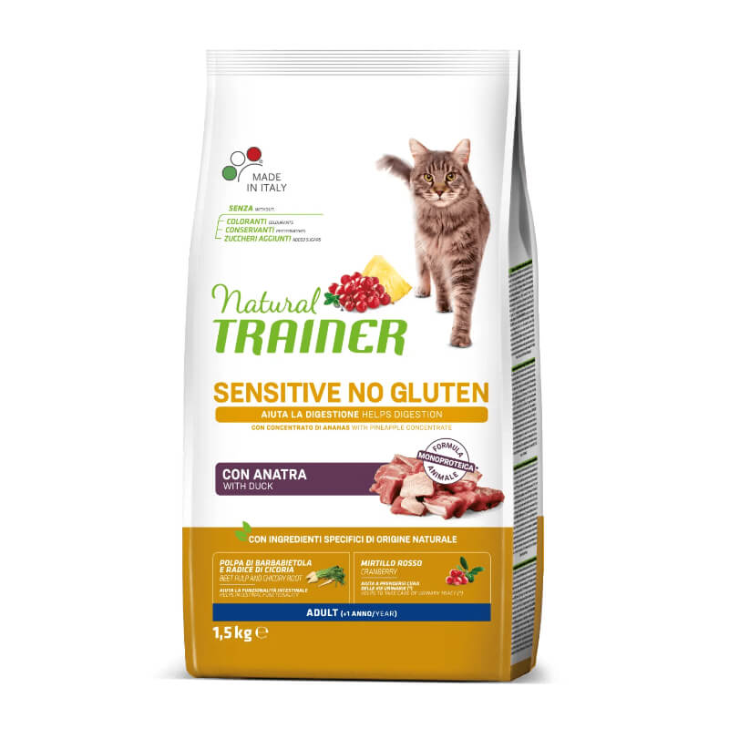 Natural Trainer New Cat Sensitive, raca - 1,5 kg