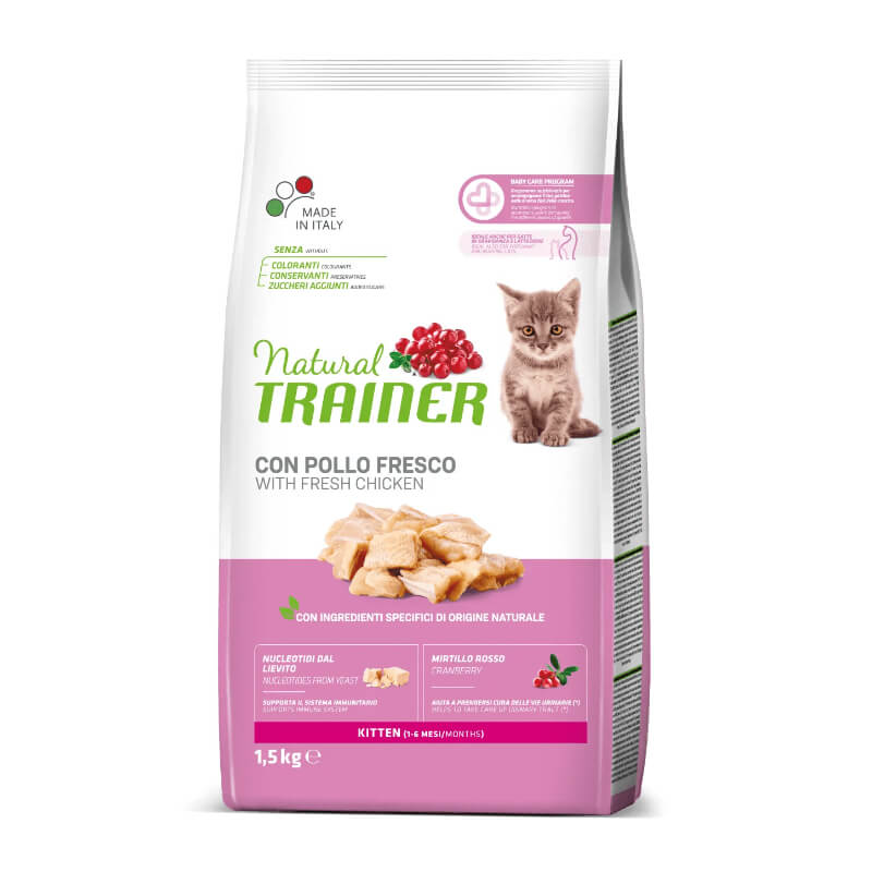Natural Trainer Cat Kitten, piščanec - 1,5 kg