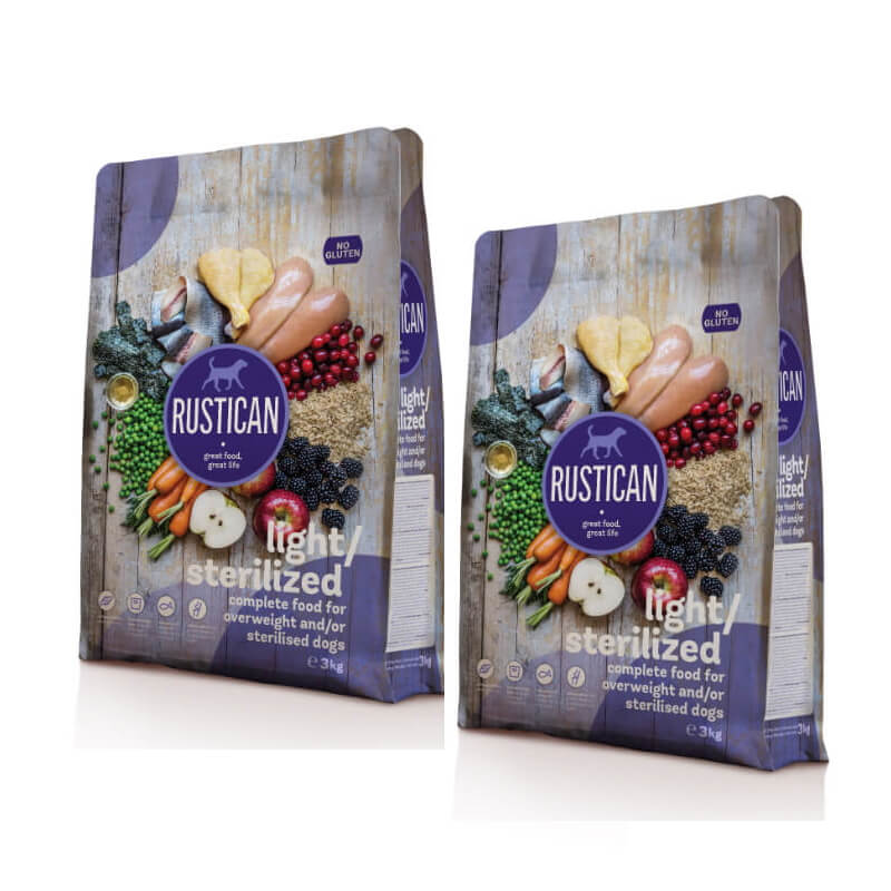 Rustican Gluten Free Light/Sterelized - piščanec, ribe in rjavi riž - 2 x 12 kg