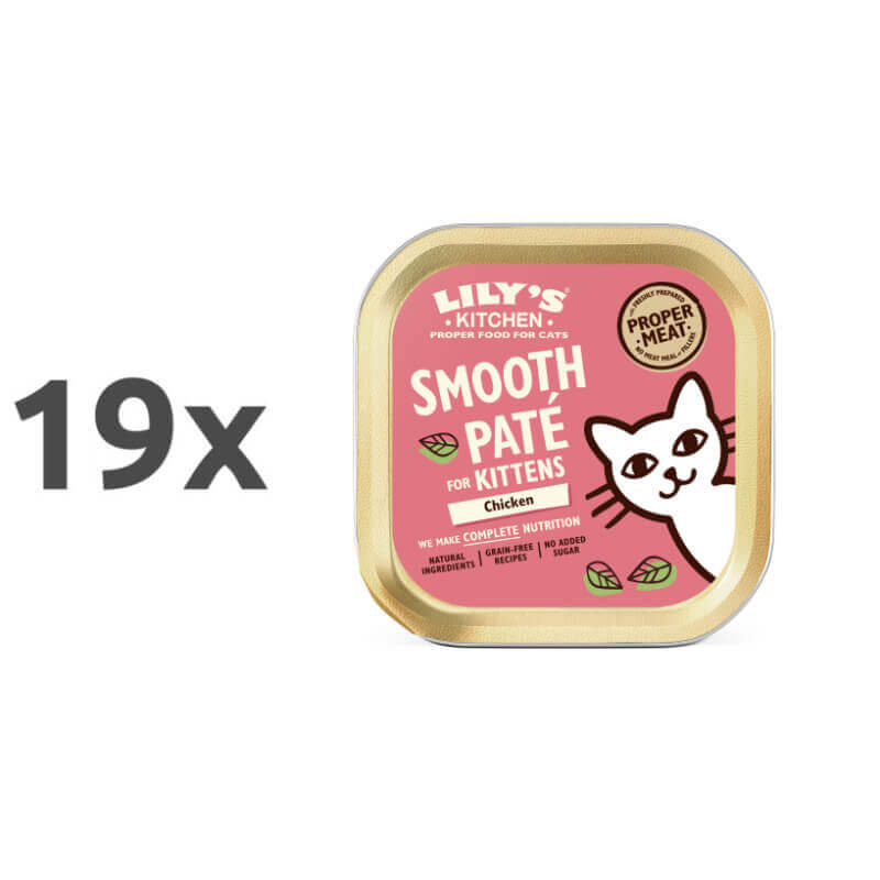 Lily's Kitchen Smooth Paté Kitten - piščanec, svinjina, postrv in govedina - 19 x 85 g
