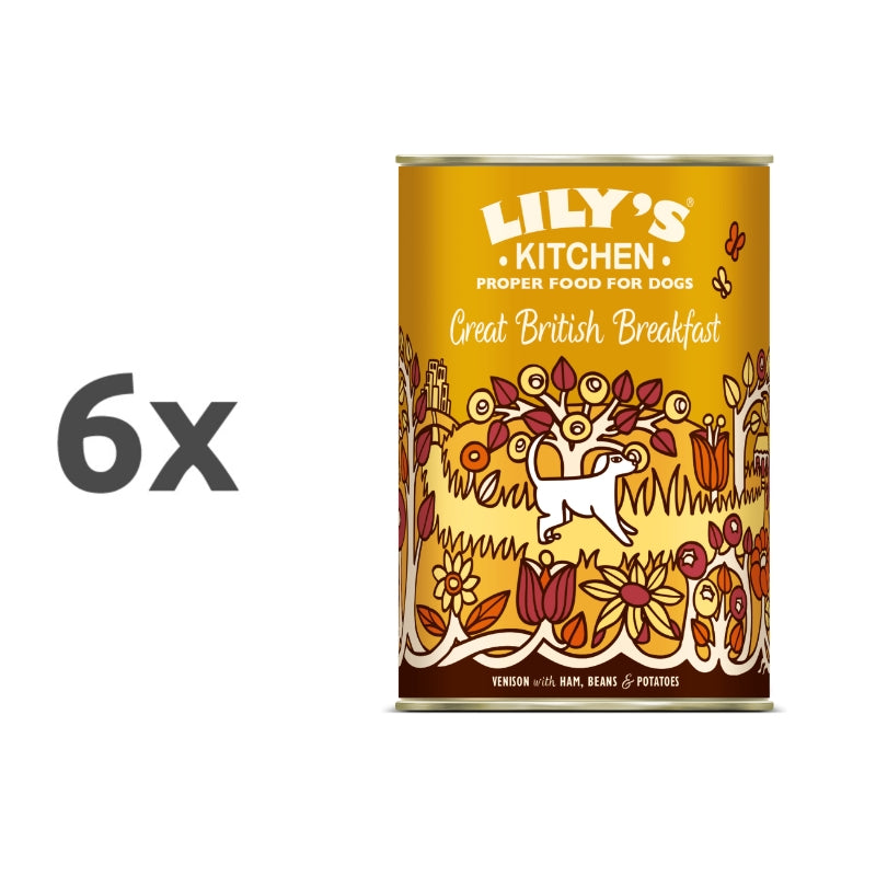 Lily's Kitchen Great British Breakfast Adult - divjačina, šunka in jajca - 400 g - 6 x 400 g