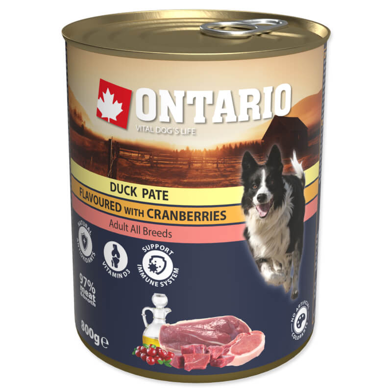 Ontario Dog Adult - račja pašteta z brusnico - 800g