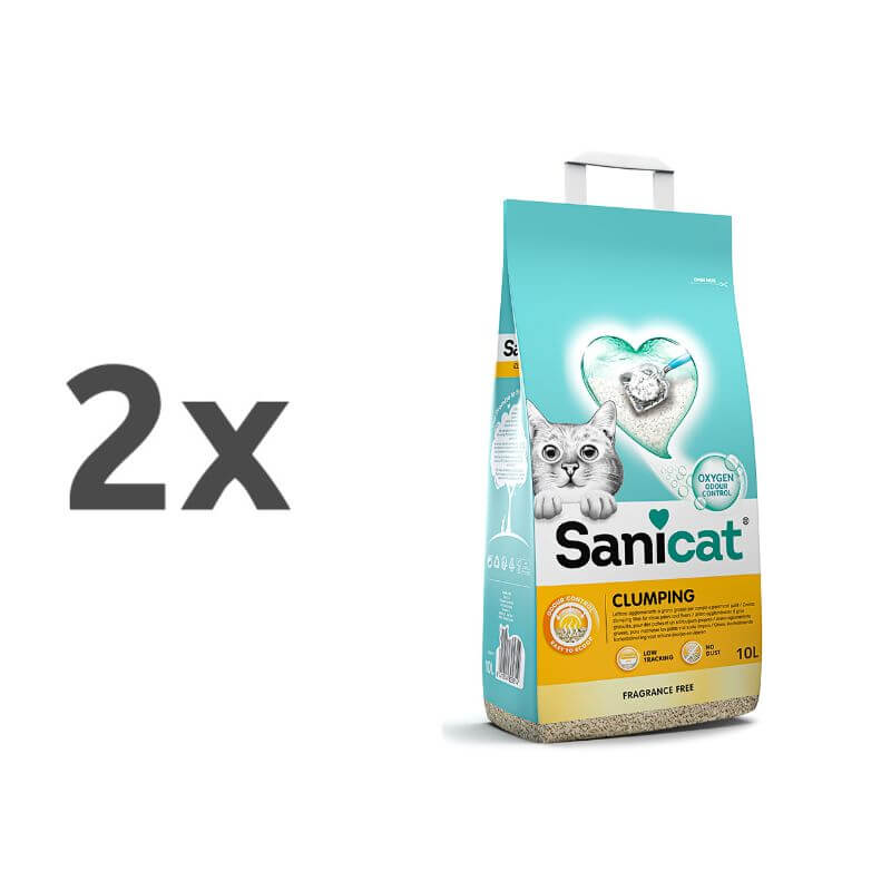 Sanicat posip Clumping brez vonja - 2 x 10 l