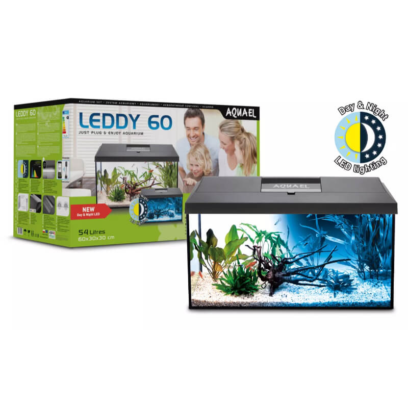 Aquael LED akvarijski set Leddy 60 Day/Night, črn - 54 L / 60 x 30 x 30 cm (2)