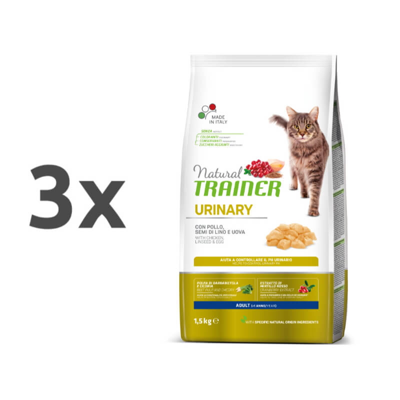 Natural Trainer Cat Urinary, piščanec - 3 x 1,5 kg