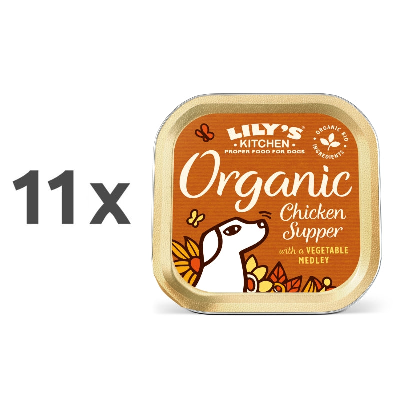 Lily's Kitchen Organic Supper Adult - piščanec, svinjina, govedina in riba - 150 g - 11 x 150 g