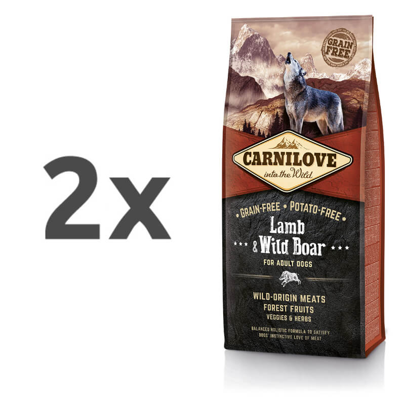 Carnilove Dog Adult - ovca & divji prašič - 2 x 12 kg