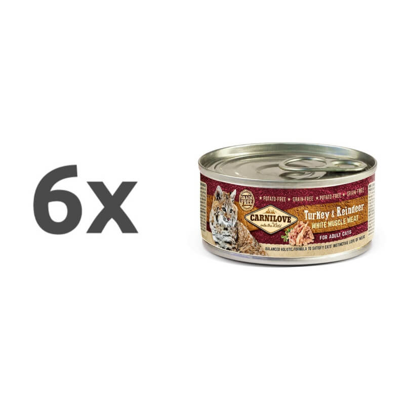 Carnilove Cat WMM Adult - puran & jelen, 100g - 6 x 100 g