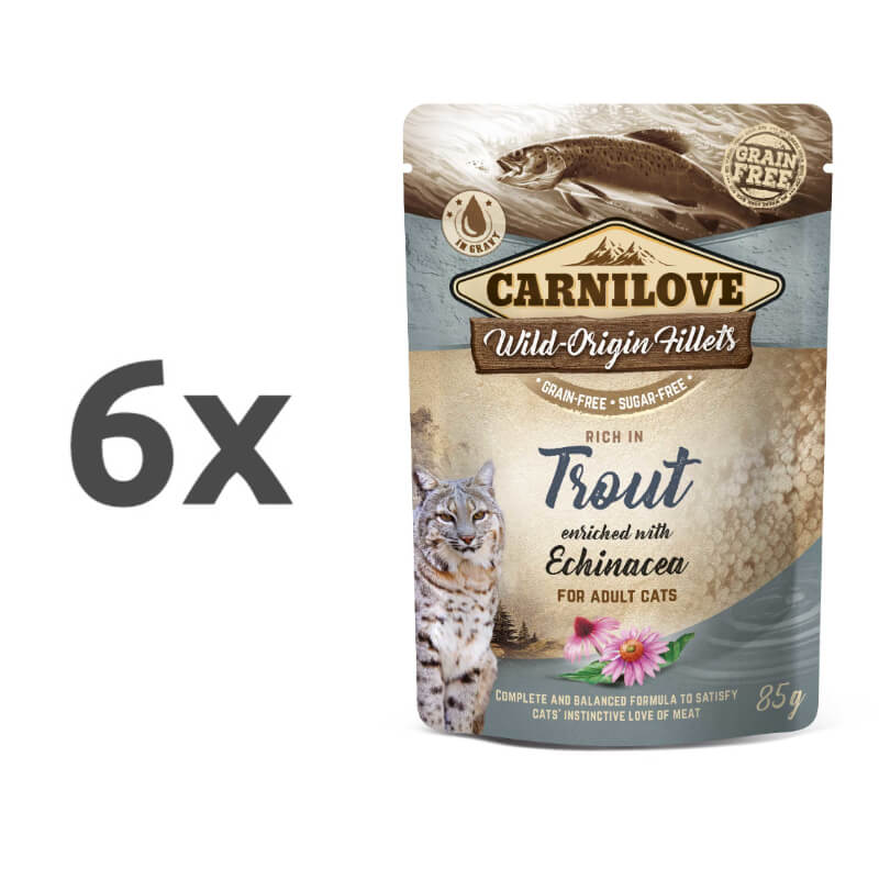Carnilove Cat WMM Adult - postrv & slamnik, 85 g - 6 x 85 g