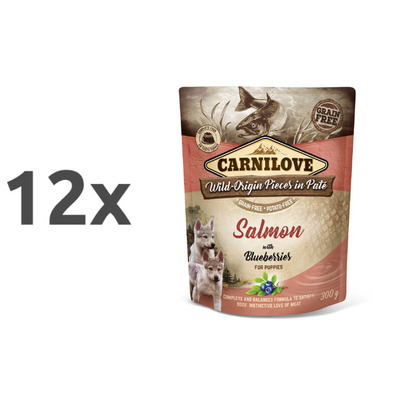 Carnilove Dog Puppy - losos & borovnica, vrečka 300g - 12 x 300 g