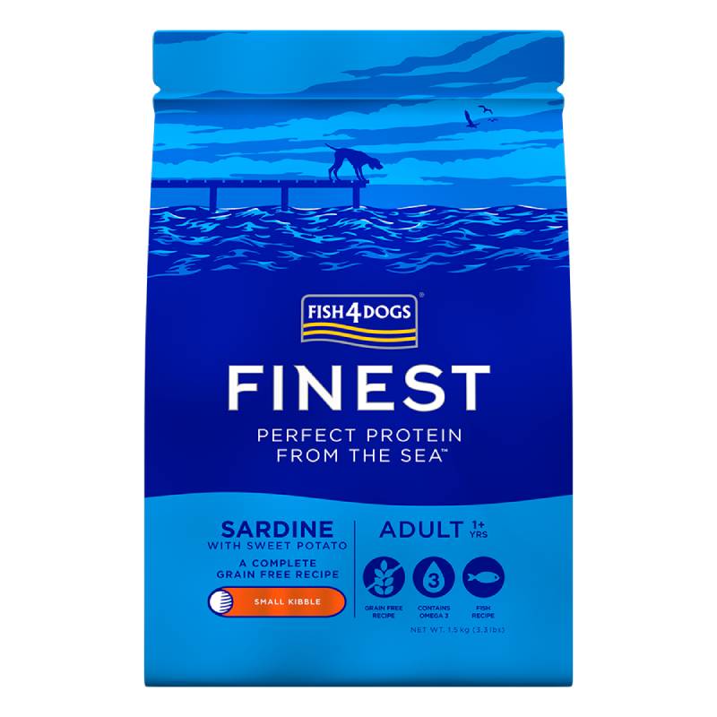 Fish4Dogs Adult - sardine - majhni briketi - 1,5 kg