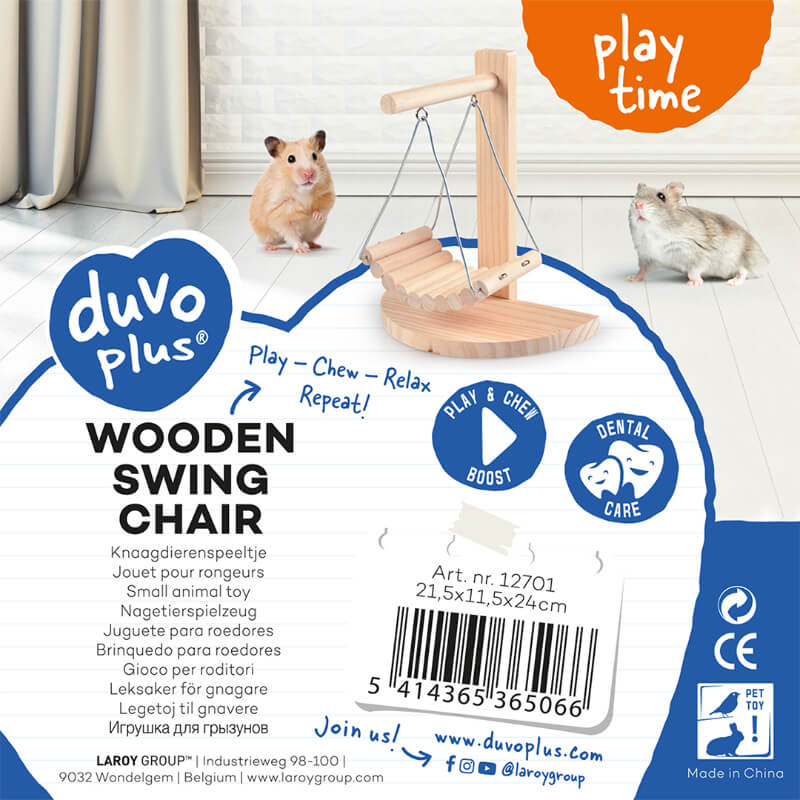 Duvo lesena gugalnica za glodalce - 21,5 x 11,5 x 24 cm (2)