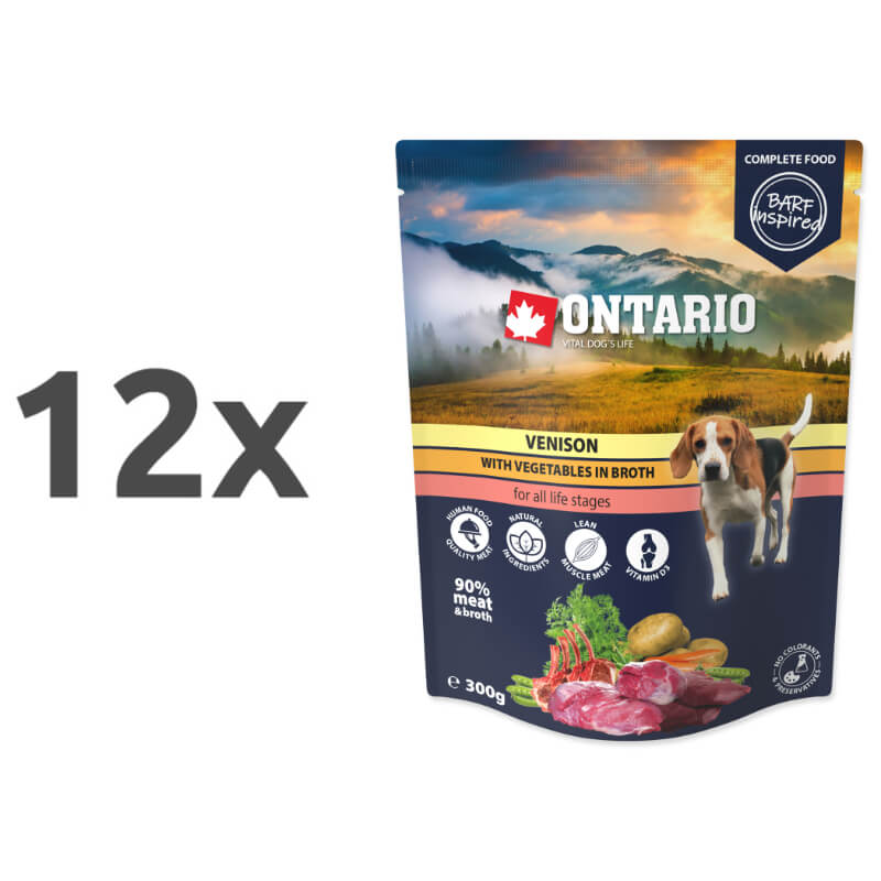 Ontario Dog - divjačina in zelenjava v juhi, 300g - 12 x 300 g