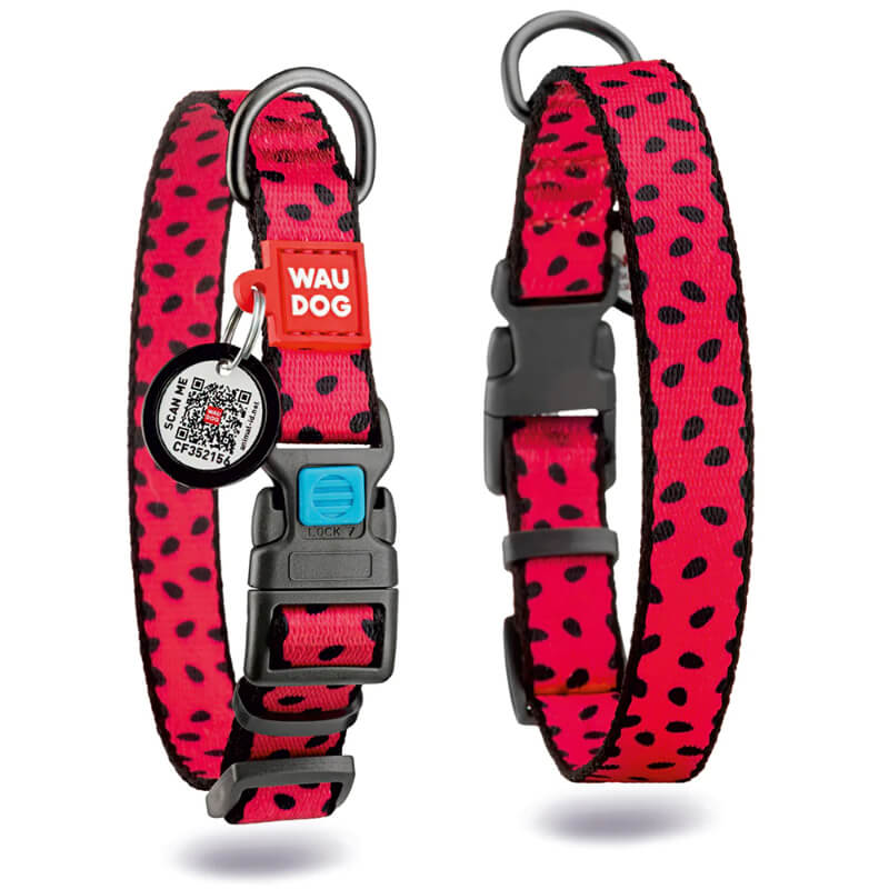 Waudog ovratnica Lubenica, roza - 35 - 58 cm