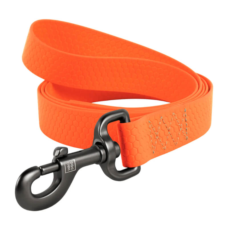 Waudog vodoodporen povodec, oranžen - 122 cm - 20 mm