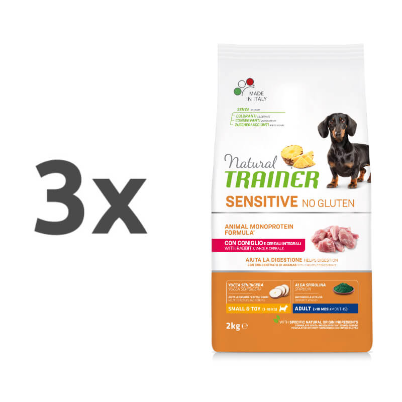 Natural Trainer Sensitive No Gluten Adult Mini - kunec - 3 x 2 kg