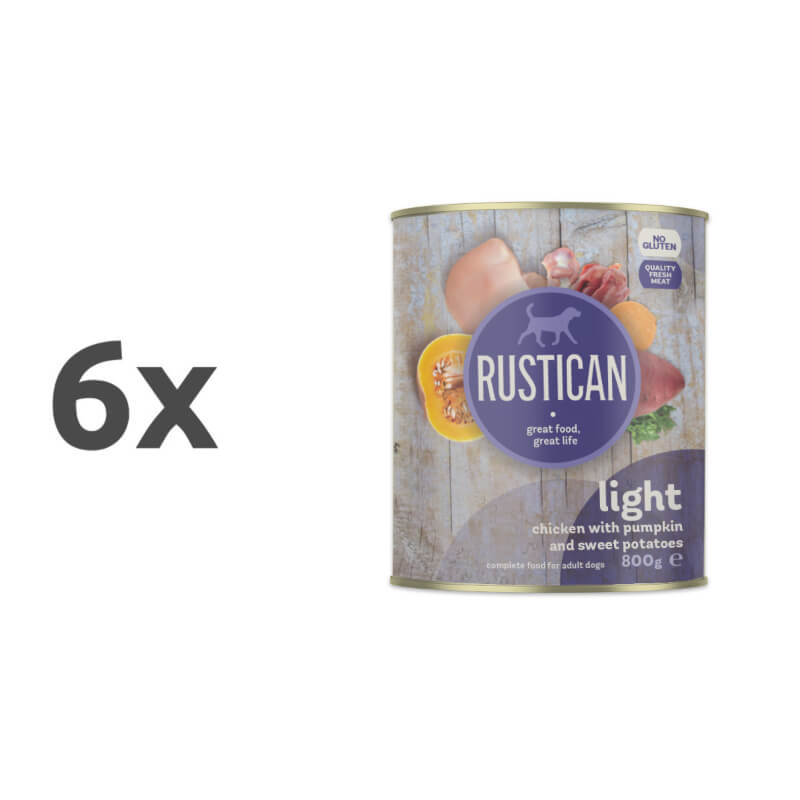 Rustican konzerva Adult Light - mono piščanec - 6 x 800 g