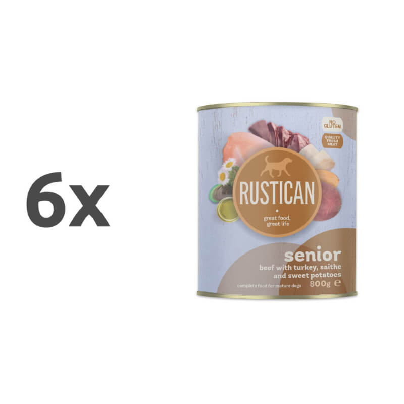 Rustican konzerva Senior - govedina in puran - 6 x 800 g