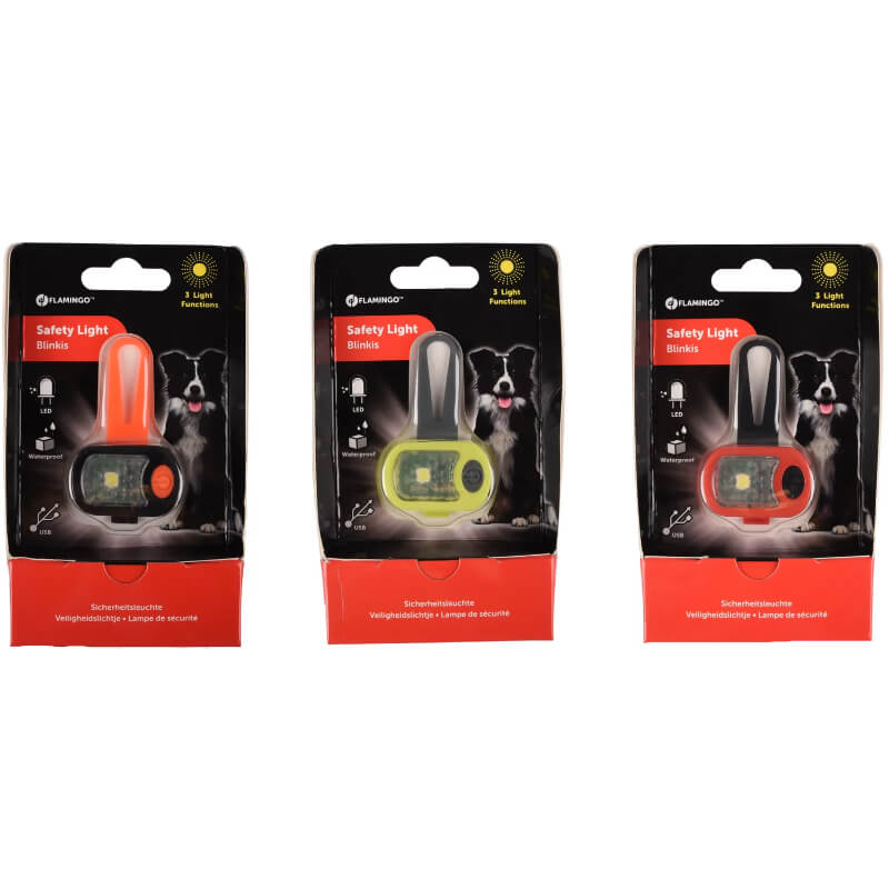 Flamingo LED lučka Blinkis za ovratnico, različne barve - 4 x 1,1 x 7 cm (3)