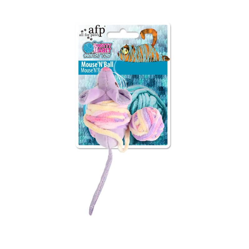 All For Paws Knotty Habbit miška s klobčičem volne - 9 x 4 cm (2)