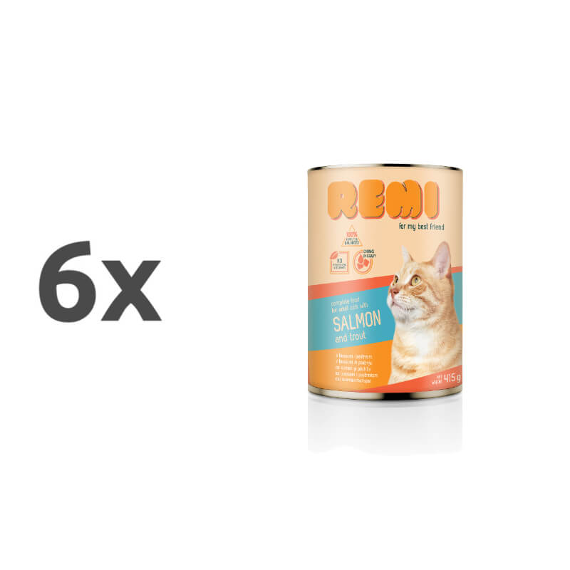 Remi Cat koščki v omaki - losos & postrv - 6 x 415 g